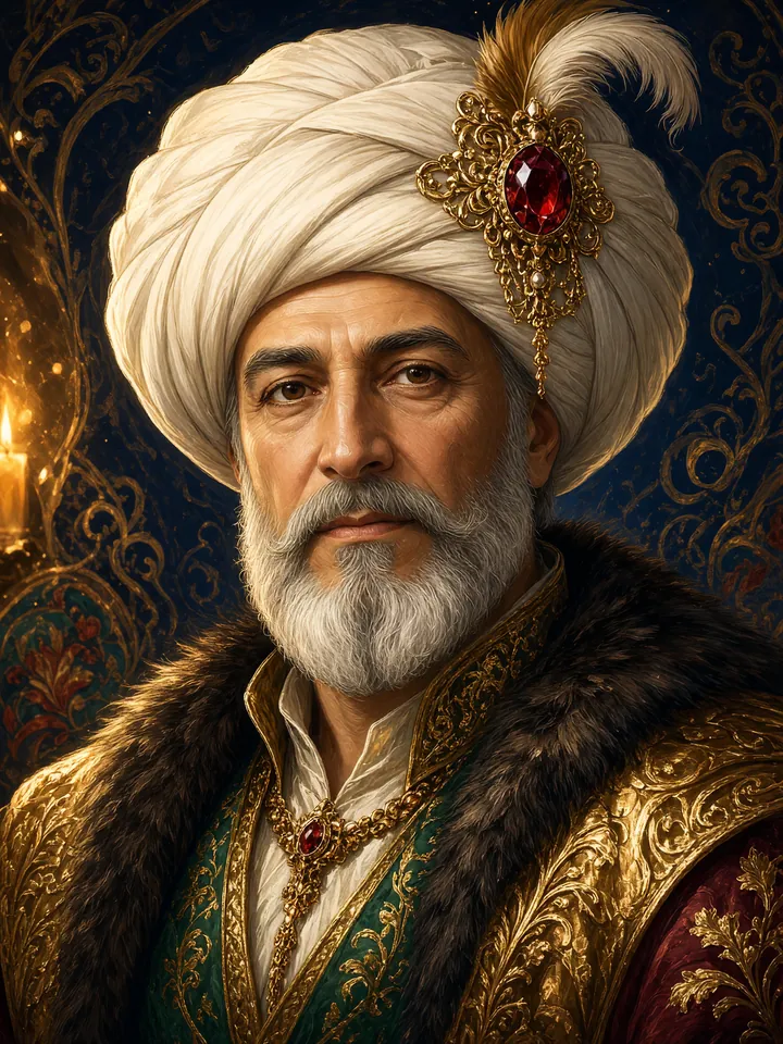 North Sultan: Batak'ın Papaz kartı: beyaz sarıklı, kürk kaftanlı Sultan